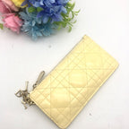Dior Lady Wallet Fragment Case Lotus Yellow Card Coin Purse — view 2