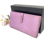 Chanel Wallet Fold Hook Purple CC Logo Coco Button