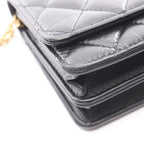 Chanel Shoulder Bag 2.55 Quilted Mini Black Calf Chain Wallet — view 7