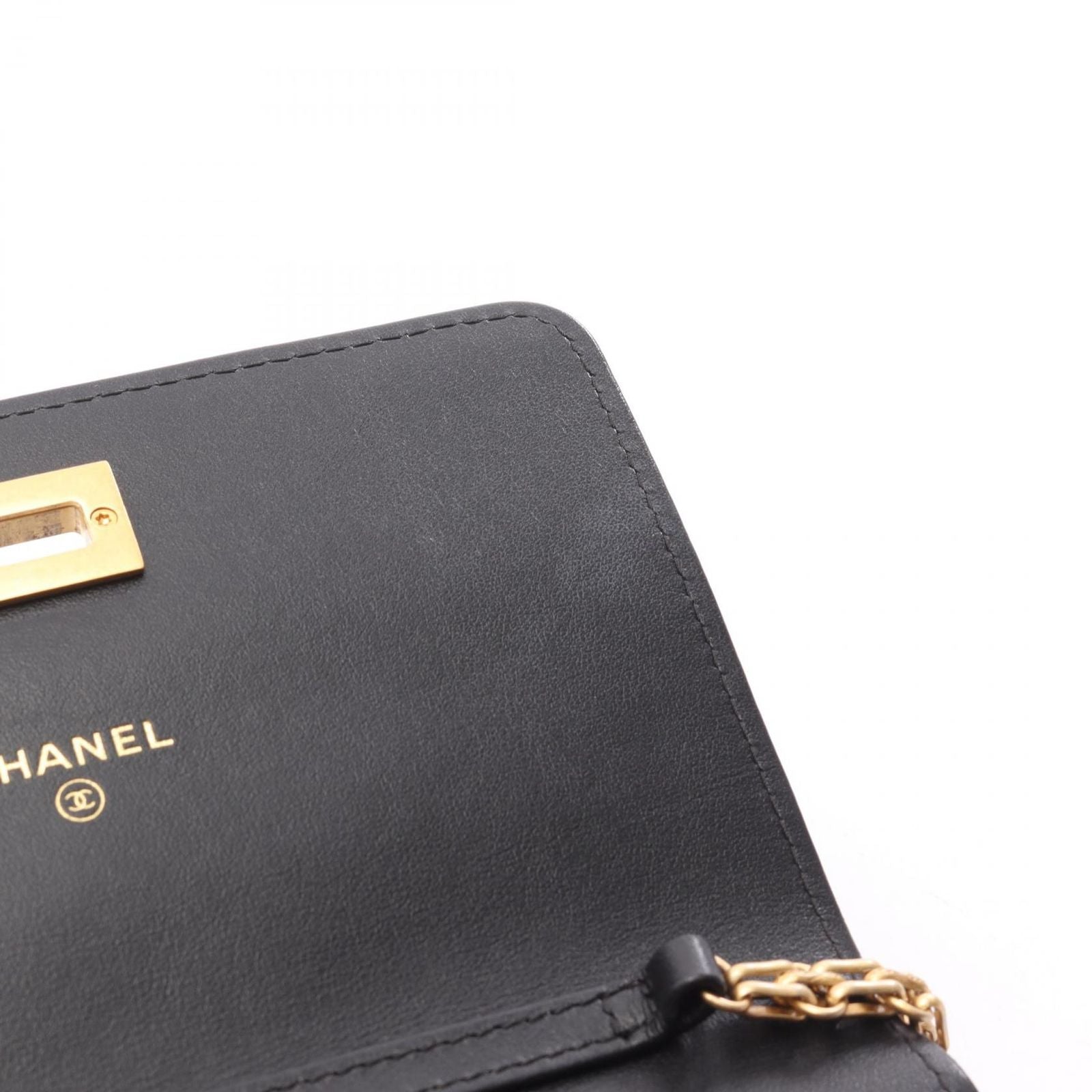Chanel Shoulder Bag 2.55 Quilted Mini Black Calf Chain Wallet — view 6