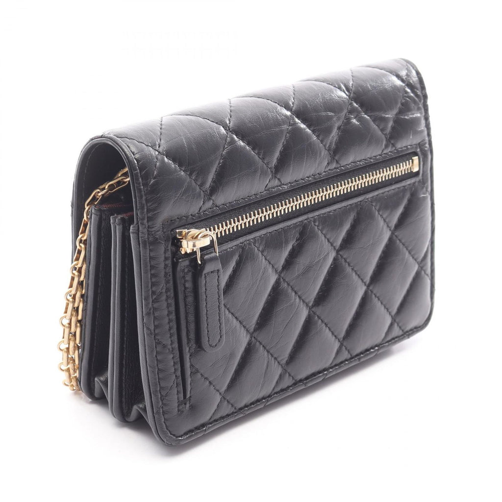 Chanel Shoulder Bag 2.55 Quilted Mini Black Calf Chain Wallet — view 2