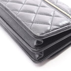 Chanel Shoulder Bag 2.55 Quilted Mini Black Calf Chain Wallet — view 9