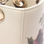 Dior Handbag Lady Dior 2-Way Off White Flower Print Leather Tote — view 5