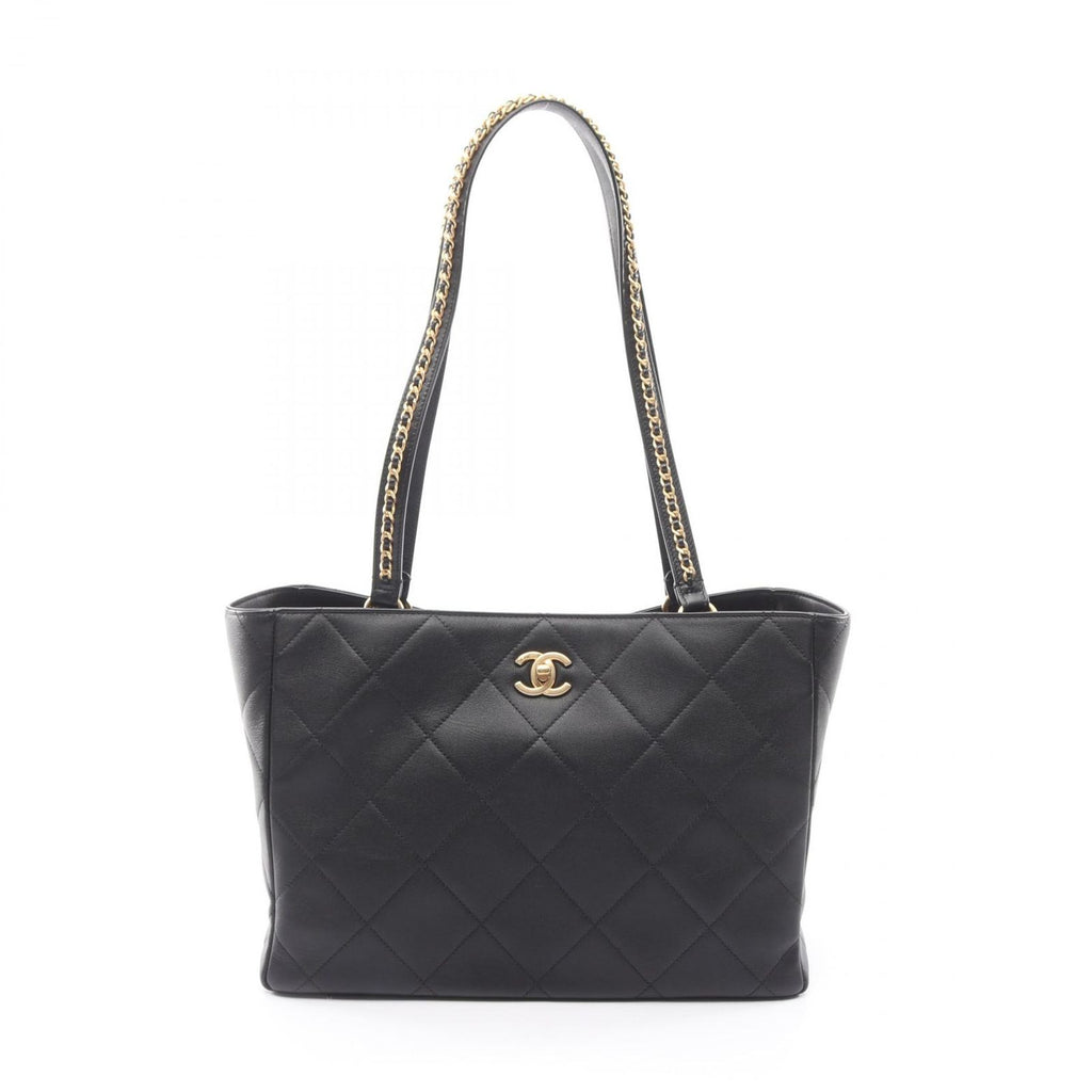 Chanel Tote Quilted Black Leather Chain