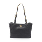 Chanel Tote Quilted Black Leather Chain