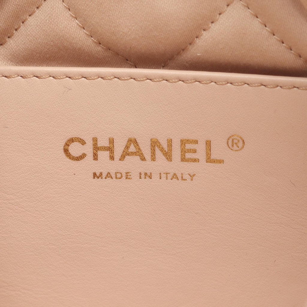 Chanel Shoulder Bag 22 Mini Champagne Gold Leather 22 Quilted Chain — view 4