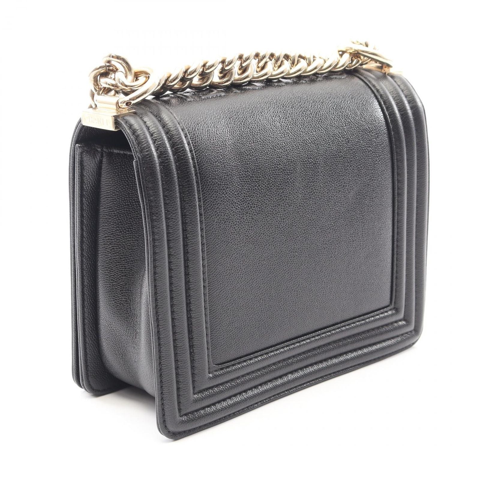 Chanel Shoulder Bag Black Caviar Leather Chain — view 2
