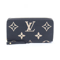 Louis Vuitton Round Wallet Zippy Bicolor Black Beige Leather