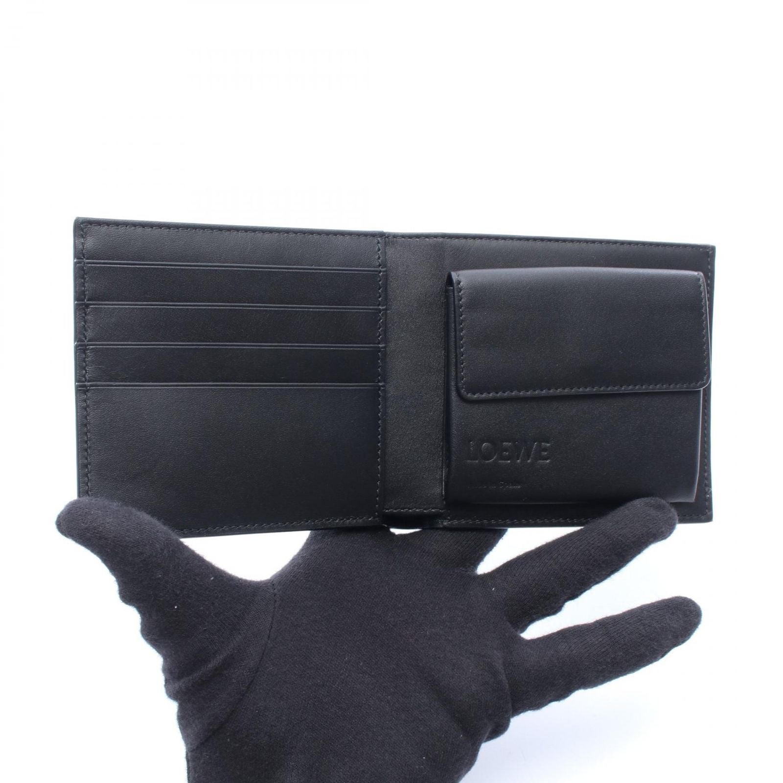 Loewe Bifold Wallet Puzzle Coin Green Leather — view 3