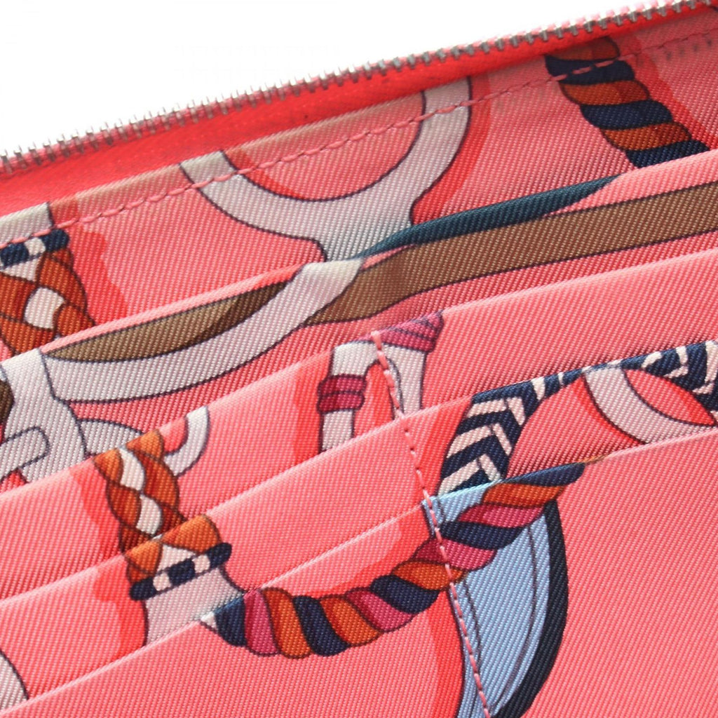 Hermes Round Wallet Azap Long Silk in Rose Azalea Leather Calf in Long — view 6