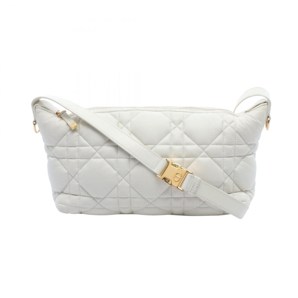 Dior Shoulder Bag Travel Nomad Pouch Cannage White Leather
