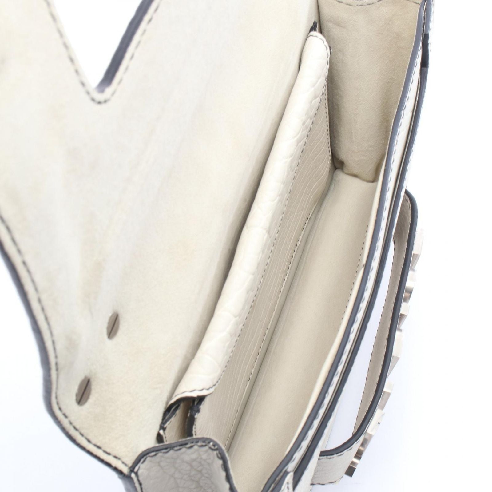 Dior Shoulder Bag J'adior Mosaic Logo Ivory Leather J'adior Chain — view 3