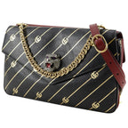 Gucci GG Cat Double Face Chain Shoulder Calf Red Black Bag — view 2