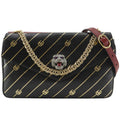 Gucci GG Cat Double Face Chain Shoulder Calf Red Black Bag