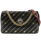 Gucci GG Cat Double Face Chain Shoulder Calf Red Black Bag
