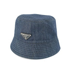 Prada Ten Denim Bucket Hat Blue Hat L Triangle Logo Aj6 Cotton