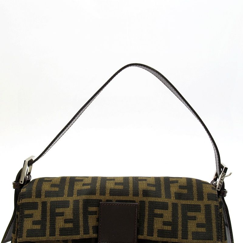 Fendi Zucca Mamma Bucket Canvas Leather Handbag Brown — view 2