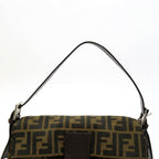 Fendi Zucca Mamma Bucket Canvas Leather Handbag Brown — view 2