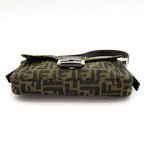 Fendi Zucca Mamma Bucket Canvas Leather Handbag Brown — view 6
