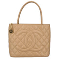 Chanel Medallion Tote Caviar Leather Beige