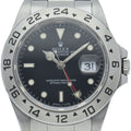 Rolex Tritium Single Buckle Box SS Watch Black Polished