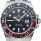 Rolex GMT Master 2 Watch Oyster Box SS Black Polished