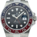 Rolex GMT Master 2 Watch Oyster Box SS Black Polished