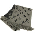 Louis Vuitton Scarf Echarpe Logo Mania Wool Gray
