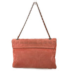 Chanel Shoulder Bag Choco Bar Suede Pink — view 6