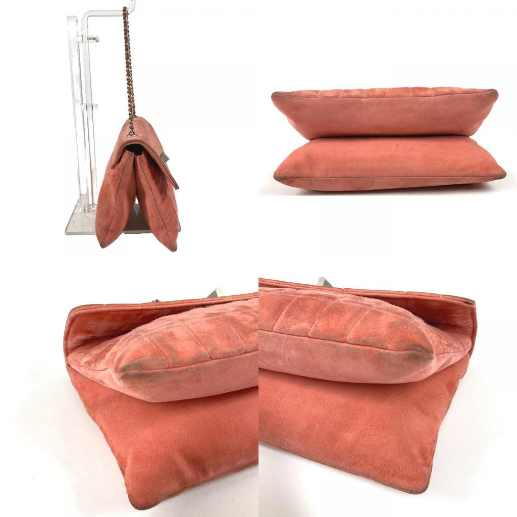 Chanel Shoulder Bag Choco Bar Suede Pink — view 8