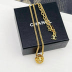 Chanel Necklace CC Logo Icon Ball Box Gold