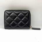 Chanel Zip Coin Purse CC Logo Lambskin Gold Black — view 2