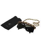 Chanel Chain Sunglasses Eyewear CC Logo Black Gold Vintage