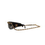 Chanel Chain Sunglasses Eyewear CC Logo Black Gold Vintage — view 3