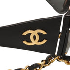 Chanel Chain Sunglasses Eyewear CC Logo Black Gold Vintage — view 8