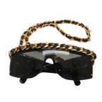 Chanel Chain Sunglasses Eyewear CC Logo Black Gold Vintage — view 2
