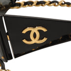 Chanel Chain Sunglasses Eyewear CC Logo Black Gold Vintage — view 7