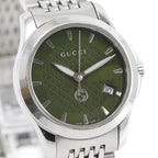Gucci 126.5 Stainless Steel Quartz Analog Display Green Dial Watch — view 3