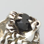Gucci Crystal Lion Head Ring Black Aging Finish Metal