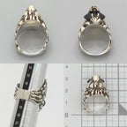 Gucci Crystal Lion Head Ring Black Aging Finish Metal