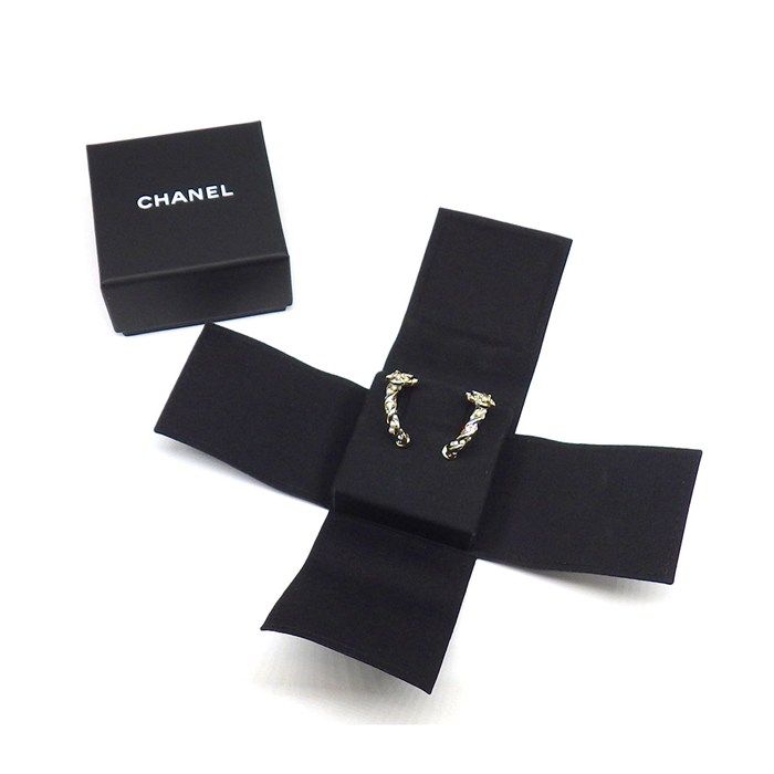 Chanel Earrings CC Logo Hoop Rhinestone Imitation Pearl — view 6