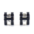 Hermes Earrings Pop Mini Black Lacquer Metal
