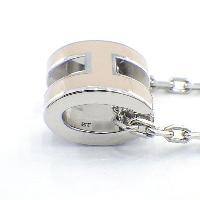 Hermes Necklace Pop Mini Brown Glace Lacquer Metal — view 5