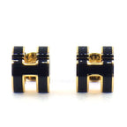 Hermes Earrings Pop Mini Black Lacquer