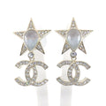 Chanel Earrings CC Logo Resin Rhinestone