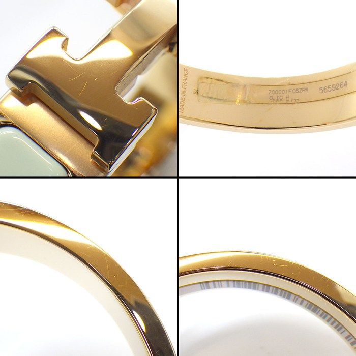 Hermes Bangle Click PM Vert Fizz Enamel Bracelet — view 5