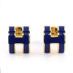 Hermes Earrings Pop Mini Blue Royal Lacquer