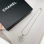 Chanel CC Logo Rhinestone Necklace — view 2