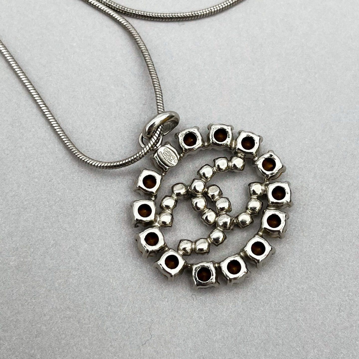 Chanel CC Logo Rhinestone Necklace — view 5