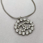 Chanel CC Logo Rhinestone Necklace — view 3